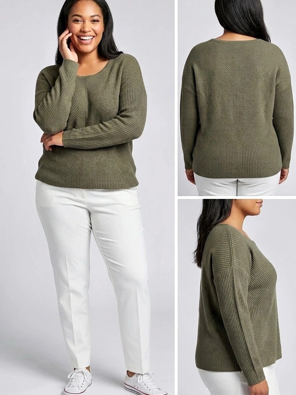 Vida Mia Women's Olive Knit Sweater Size XL Like New